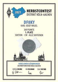 DF8KY CW 1. Platz_2021