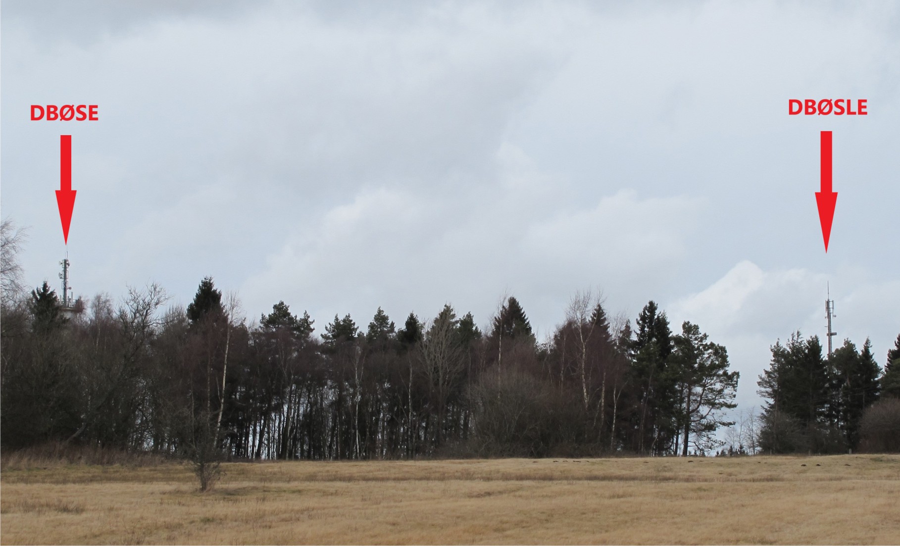 Ansicht der beiden Sendeanlagen DBSE und DBSLE, Foto DM4KCS