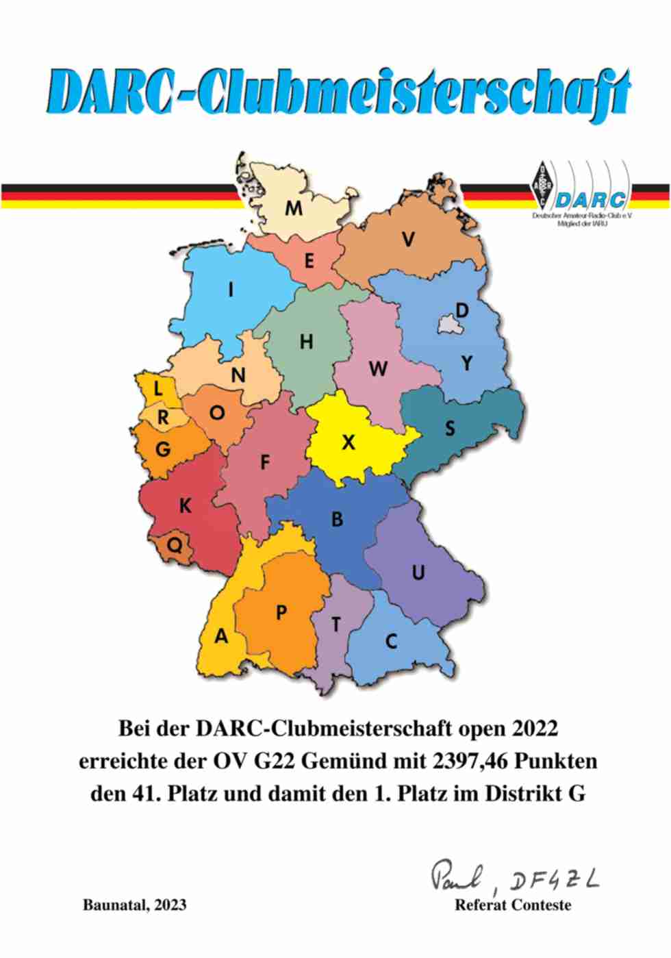 CM-2022 OPEN G22 im Distrikt G 1.Platz